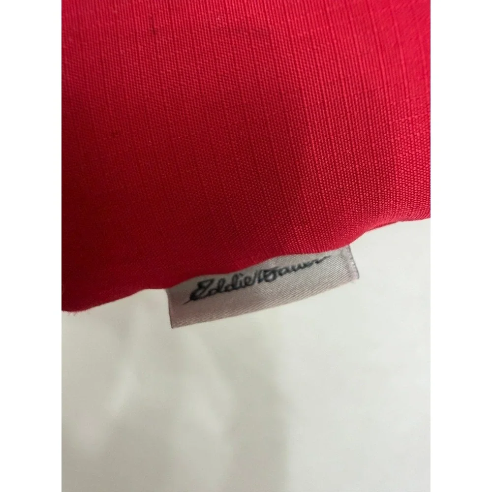 Eddie Bauer Red Nylon Triple Zip Pocket Travel Crossbody Bag Passport Purse